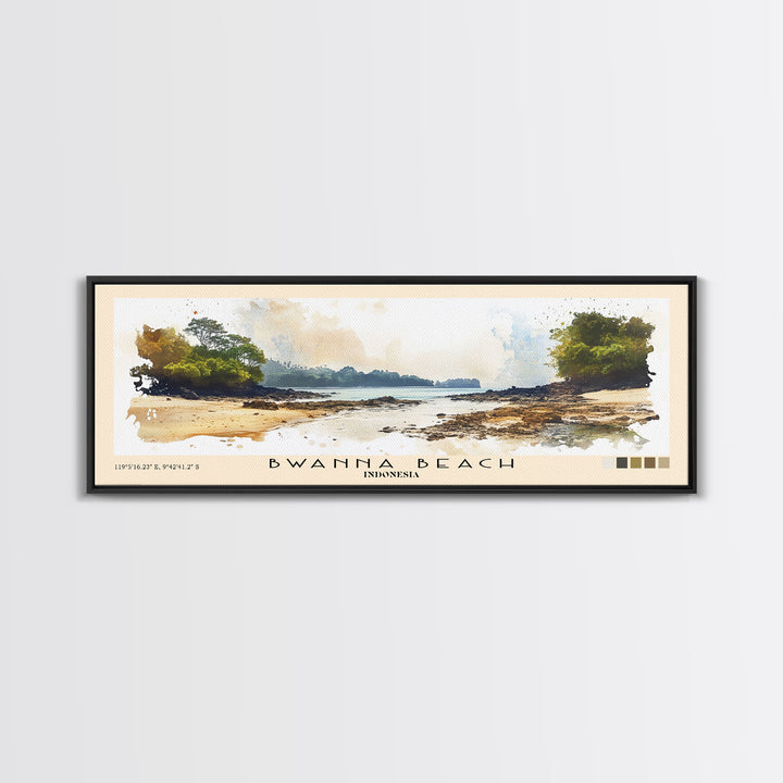 Bwanna Beach, Indonesia Watercolor Print, Vacation Gift, Indonesia Wall Art, Beach Painting, Beach Decor, Beach Or Lakehouse Art