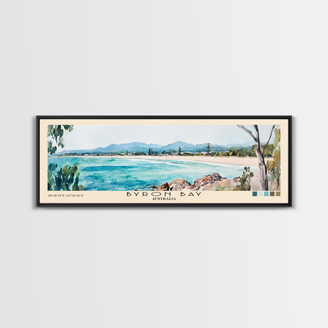 Byron Bay, Australia Watercolor Beach Print, Vacation Gift, Australia Wall Art, Beach Painting, Beach Decor, Beach Painting