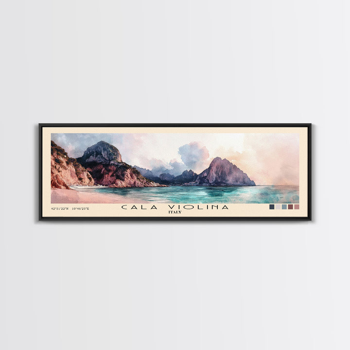 Cala Violina, Italy Watercolor Print, Vacation Gift, Italy Wall Art, Beach Painting, Beach Decor, Beach Or Lakehouse Art