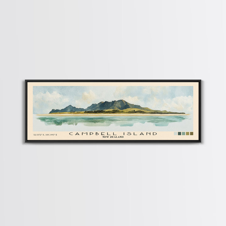Campbell Island, New Zealand Watercolor Print, Vacation Gift, New Zealand Wall Art, Vacation Wall Art, Vacatation Memories, Beach Decor, Beach Or Lakehouse Art