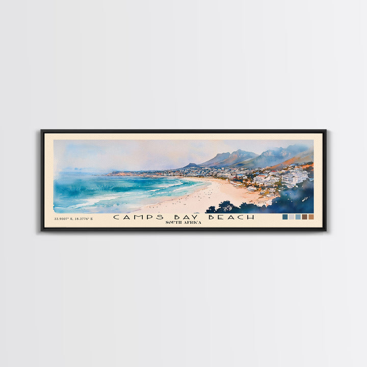 Camps Bay Beach, South Africa Watercolor Print, Vacation Gift, South Africa Wall Art, Beach Painting, Beach Decor, Beach Or Lakehouse Art