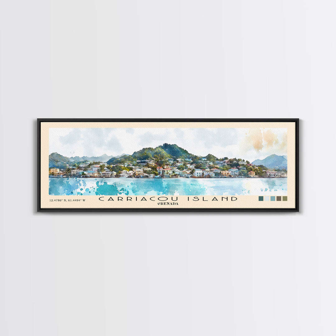 Carriacou Island, Grenada Watercolor Beach Print, Vacation Gift, Grenada Wall Art, Beach Painting, Beach Decor, Beach Painting