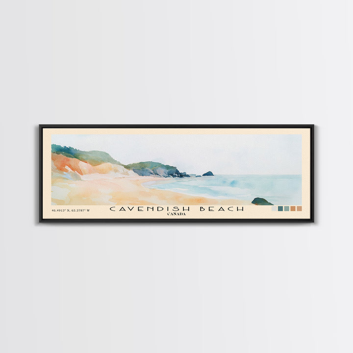 Cavendish Beach, Canada Watercolor Print, Vacation Gift, Canada Wall Art, Beach Painting, Beach Decor, Beach Or Lakehouse Art