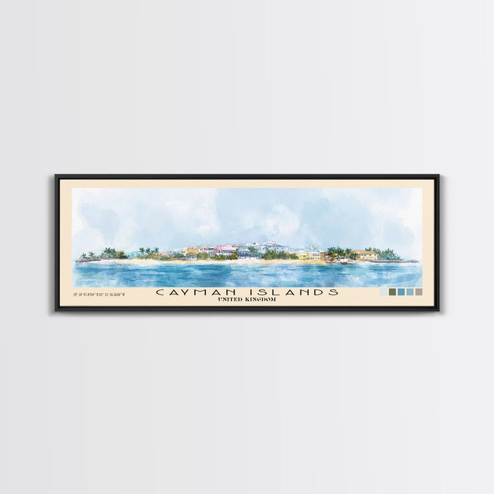 Cayman Islands, United Kingdom Watercolor Beach Print, Vacation Gift, United Kingdom Wall Art, Beach Painting, Beach Decor, Beach Painting