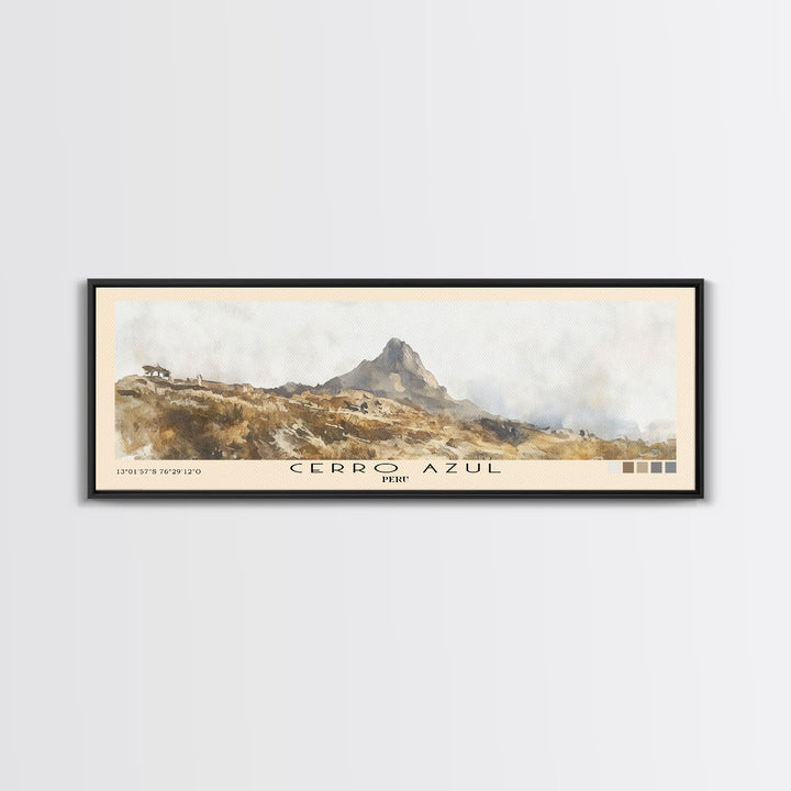 Cerro Azul, Peru Watercolor Print, Vacation Gift, Peru Wall Art, Vacation Wall Art, Vacatation Memories, Beach Decor, Beach Or Lakehouse Art