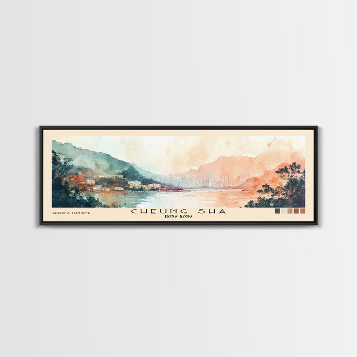 Cheung Sha, Hong Kong Watercolor Print, Vacation Gift, Hong Kong Wall Art, Vacation Wall Art, Vacatation Memories, Beach Decor, Beach Or Lakehouse Art