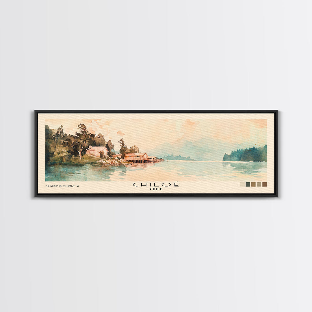 Chiloé, Chile Watercolor Print, Vacation Gift, Chile Wall Art, Vacation Wall Art, Vacatation Memories, Beach Decor, Beach Or Lakehouse Art
