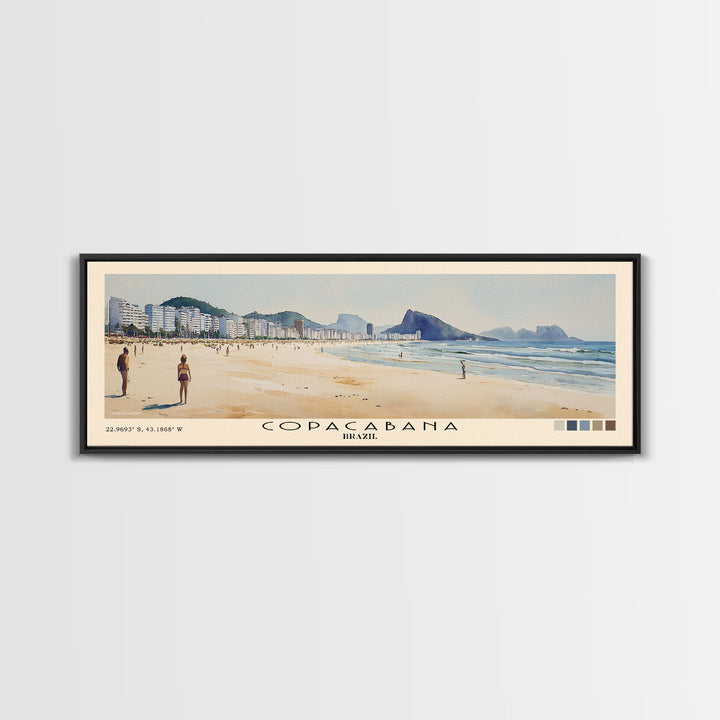 Copacabana, Brazil Watercolor Print, Vacation Gift, Brazil Wall Art, Beach Painting, Beach Decor, Beach Or Lakehouse Art