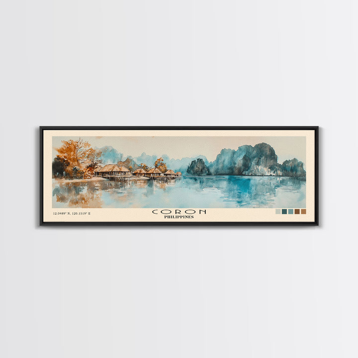 Coron, Philippines Watercolor Print, Vacation Gift, Philippines Wall Art, Vacation Wall Art, Vacatation Memories, Beach Decor, Beach Or Lakehouse Art