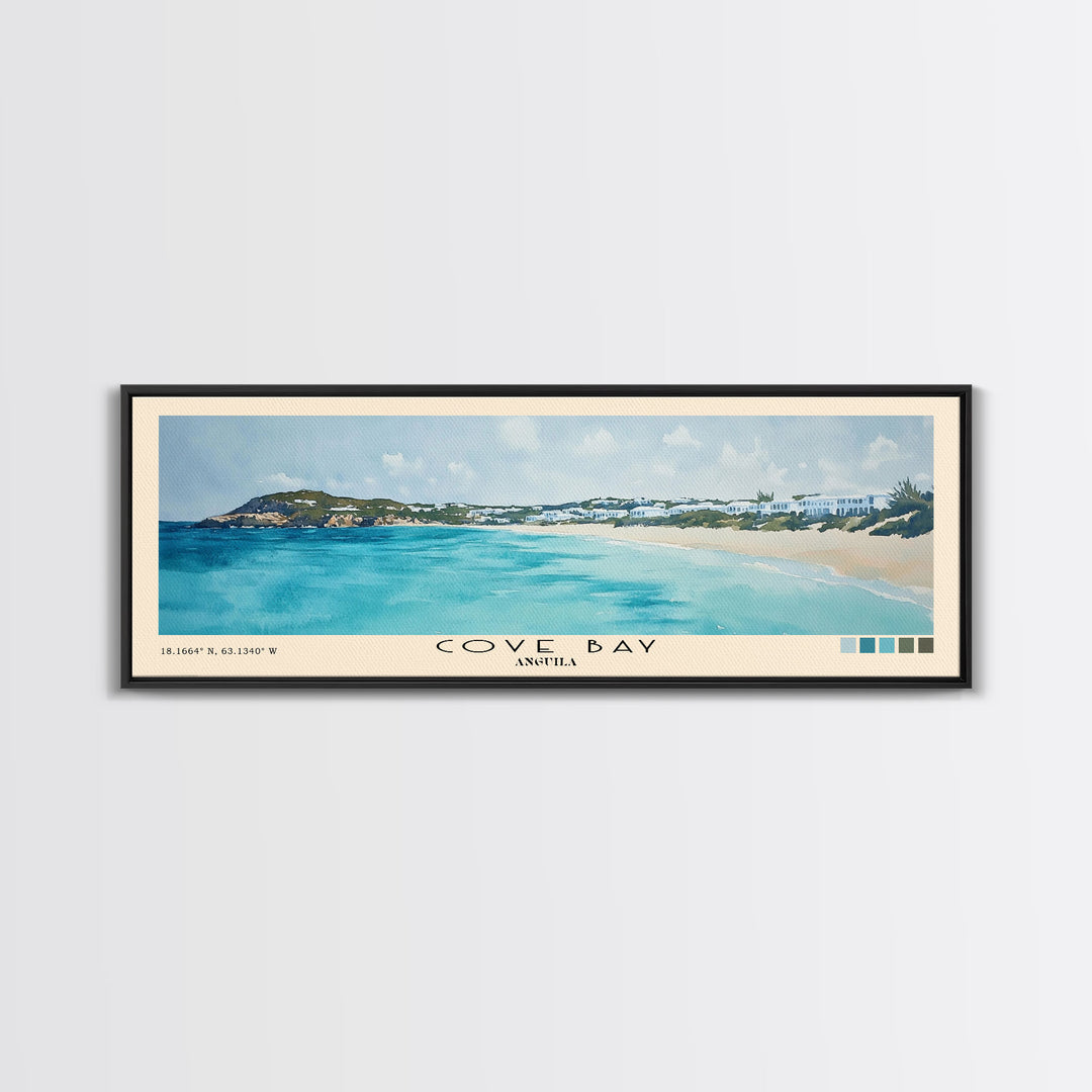 Cove Bay, Anguila Watercolor Print, Vacation Gift, Anguila Wall Art, Beach Painting, Beach Decor, Beach Or Lakehouse Art