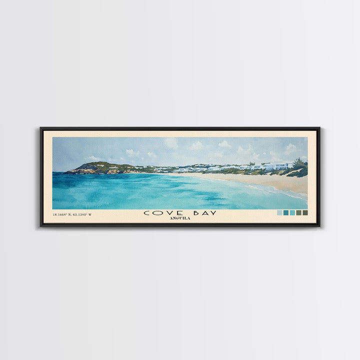 Cove Bay, Anguila Watercolor Print, Vacation Gift, Anguila Wall Art, Beach Painting, Beach Decor, Beach Or Lakehouse Art