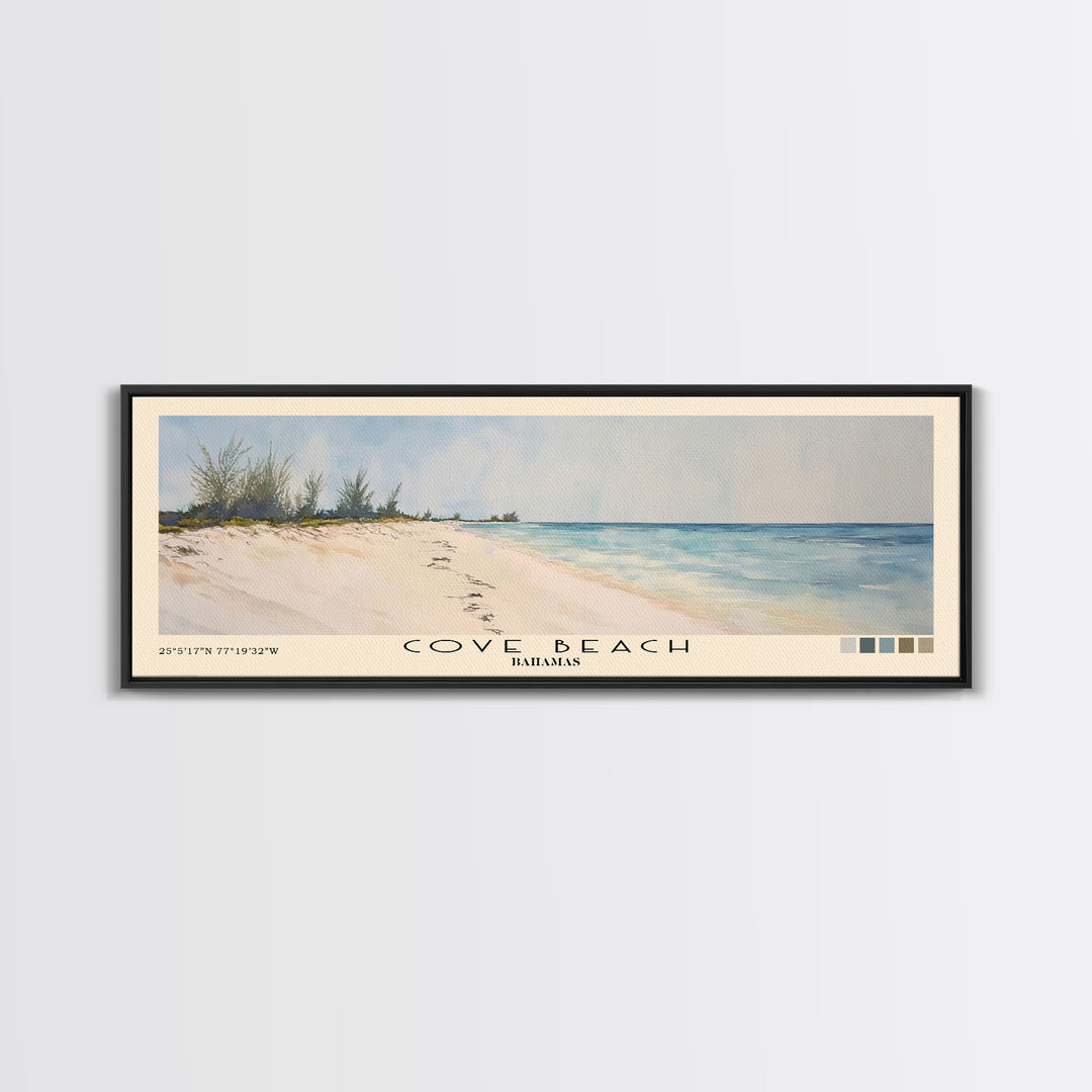 Cove Beach, Bahamas Watercolor Beach Print, Vacation Gift, Bahamas Wall Art, Beach Painting, Beach Decor, Beach Painting