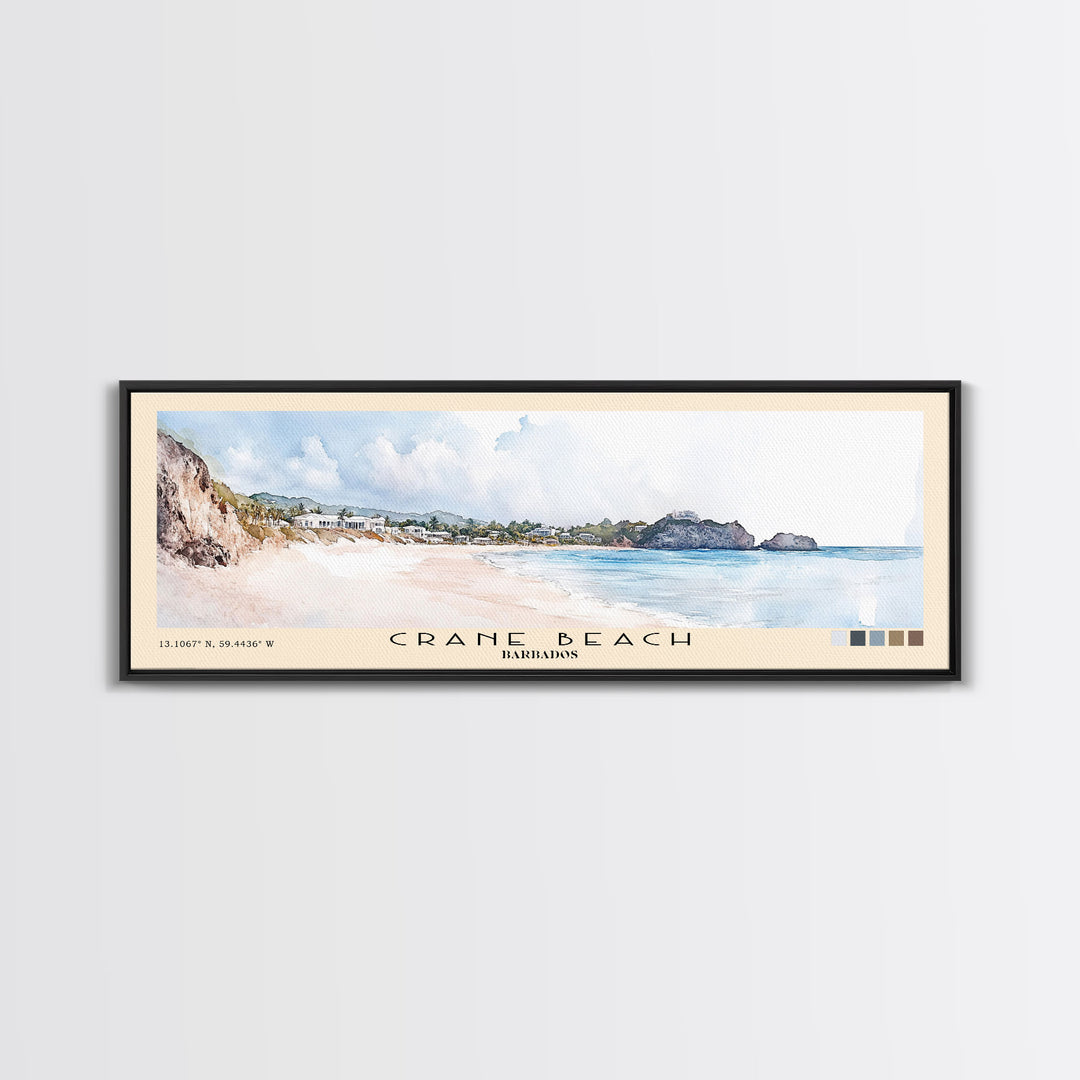 Crane Beach, Barbados Watercolor Print, Vacation Gift, Barbados Wall Art, Vacation Wall Art, Vacatation Memories, Beach Decor, Beach Or Lakehouse Art