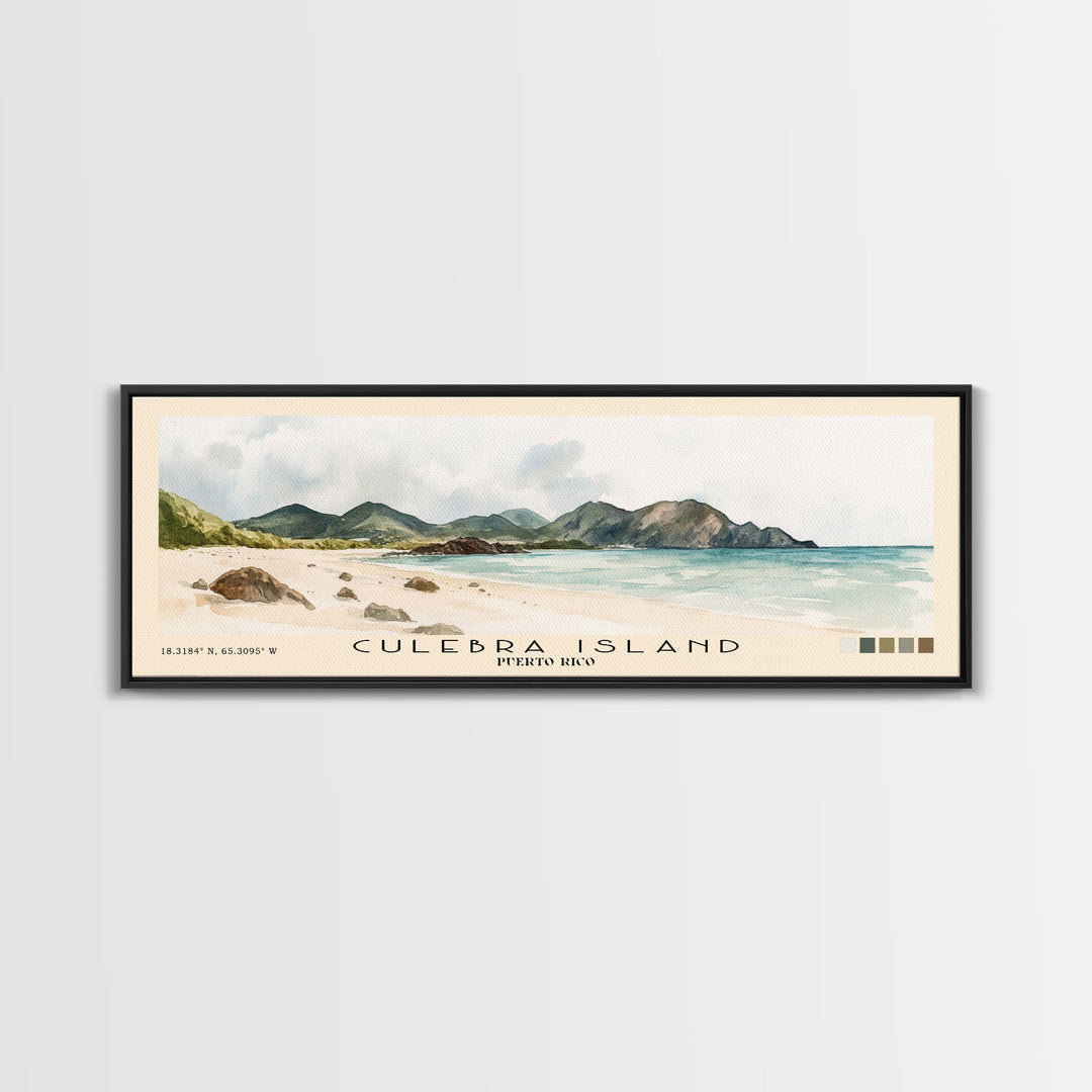 Culebra Island, Puerto Rico Watercolor Print, Vacation Gift, Puerto Rico Wall Art, Beach Painting, Beach Decor, Beach Or Lakehouse Art