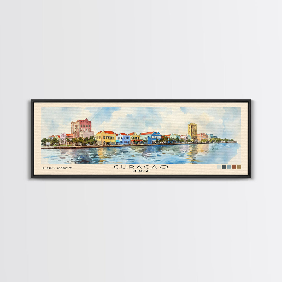 Curacao, Curacao Watercolor Beach Print, Vacation Gift, Curacao Wall Art, Beach Painting, Beach Decor, Beach Painting