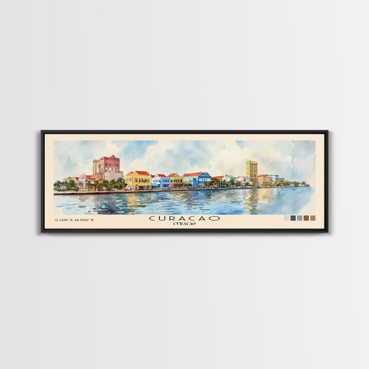 Curacao, Curacao Watercolor Beach Print, Vacation Gift, Curacao Wall Art, Beach Painting, Beach Decor, Beach Painting