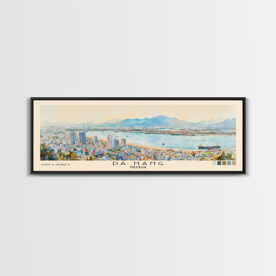 Da Nang, Vietnam Watercolor Print, Vacation Gift, Vietnam Wall Art, Vacation Wall Art, Vacatation Memories, Beach Decor, Beach Or Lakehouse Art