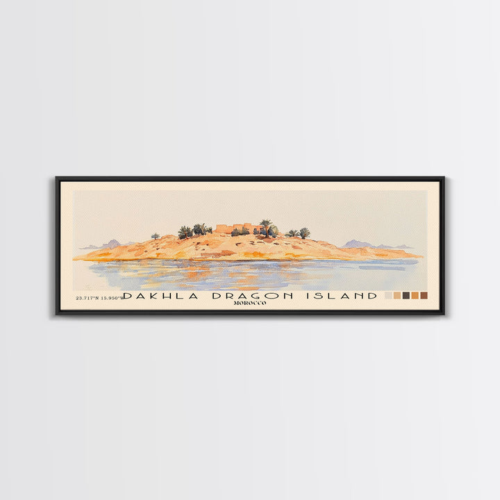 Dakhla dragon island, Morocco Watercolor Beach Print, Vacation Gift, Morocco Wall Art, Beach Painting, Beach Decor, Beach Painting