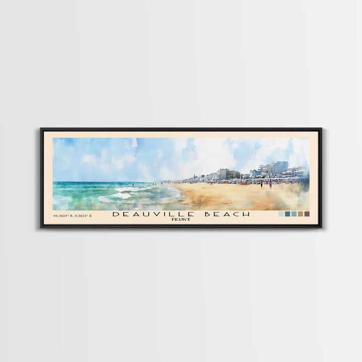 Deauville Beach, France Watercolor Print, Vacation Gift, France Wall Art, Beach Painting, Beach Decor, Beach Or Lakehouse Art