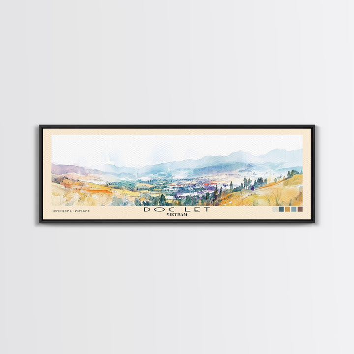 Doc Let, Vietnam Watercolor Print, Vacation Gift, Vietnam Wall Art, Beach Painting, Beach Decor, Large Wall Art, Wood Frame Art