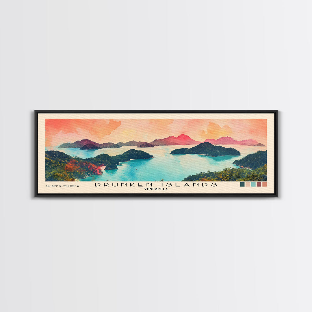 Drunken Islands, Venezuela Watercolor Print, Vacation Gift, Venezuela Wall Art, Beach Painting, Beach Decor, Beach Or Lakehouse Art