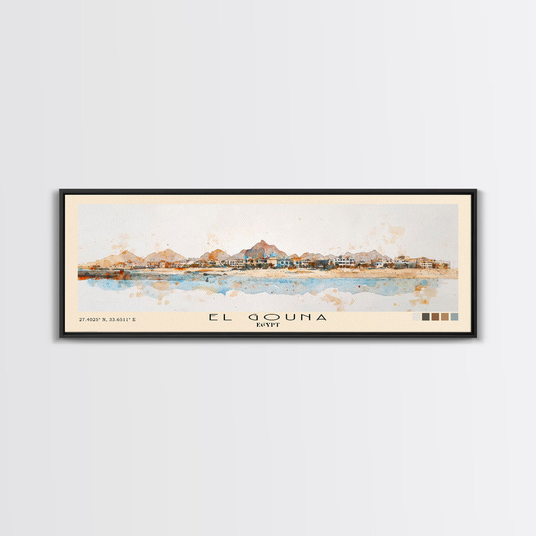 El Gouna, Egypt Watercolor Print, Vacation Gift, Egypt Wall Art, Beach Painting, Beach Decor, Beach Or Lakehouse Art