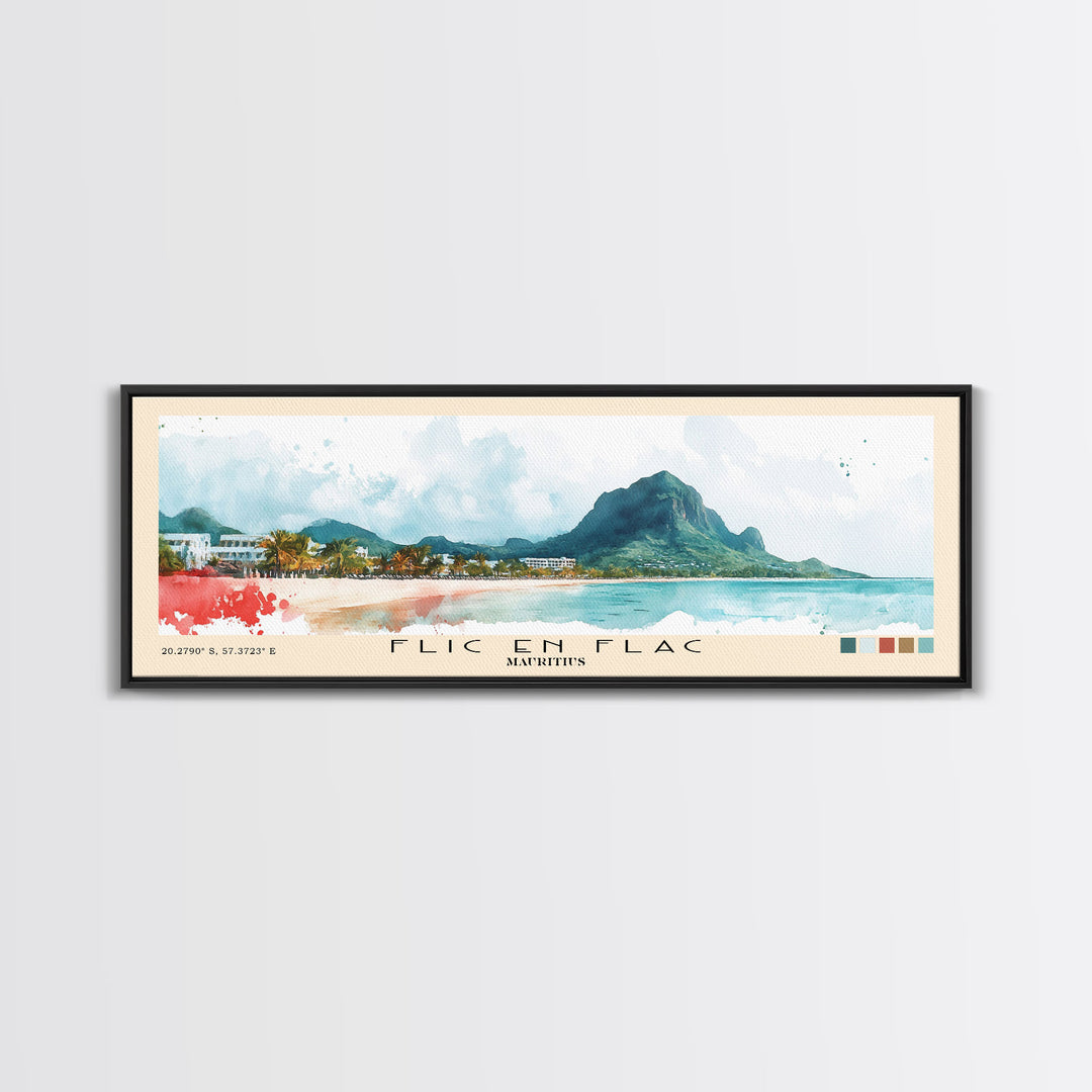 Flic en Flac, Mauritius Watercolor Print, Vacation Gift, Mauritius Wall Art, Beach Painting, Beach Decor, Beach Or Lakehouse Art