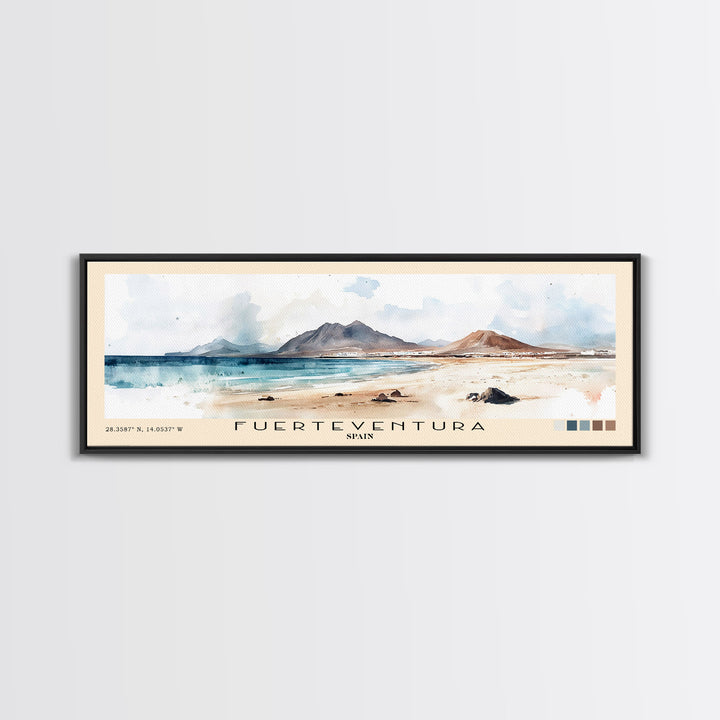 Fuerteventura, Spain Watercolor Print, Vacation Gift, Spain Wall Art, Beach Painting, Beach Decor, Beach Or Lakehouse Art