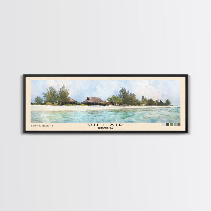 Gili Air, Indonesia Watercolor Print, Vacation Gift, Indonesia Wall Art, Vacation Wall Art, Vacatation Memories, Beach Decor, Beach Or Lakehouse Art