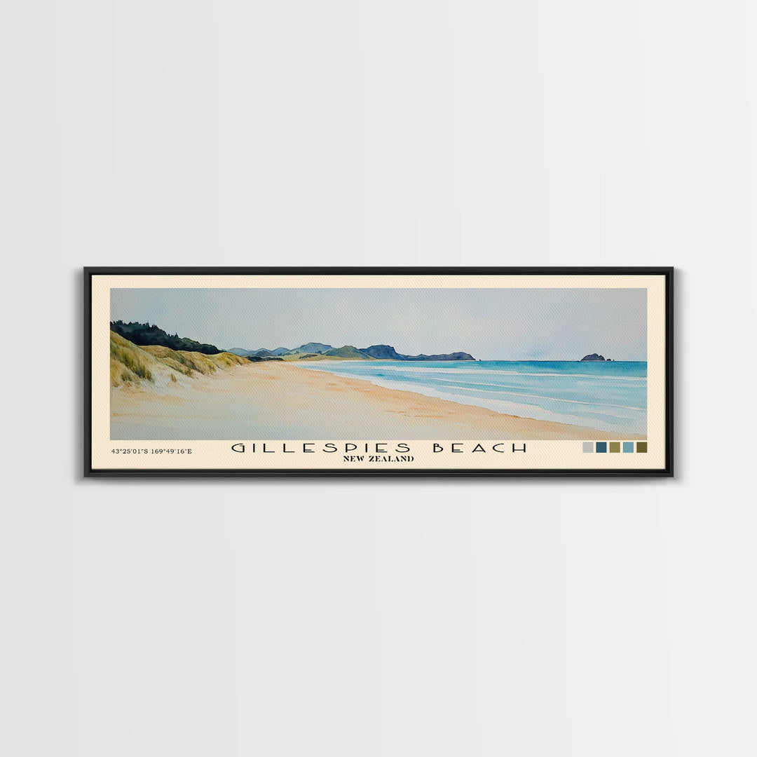 Gillespies Beach, New Zealand Watercolor Print, Vacation Gift, New Zealand Wall Art, Vacation Wall Art, Vacatation Memories, Beach Decor, Beach Or Lakehouse Art