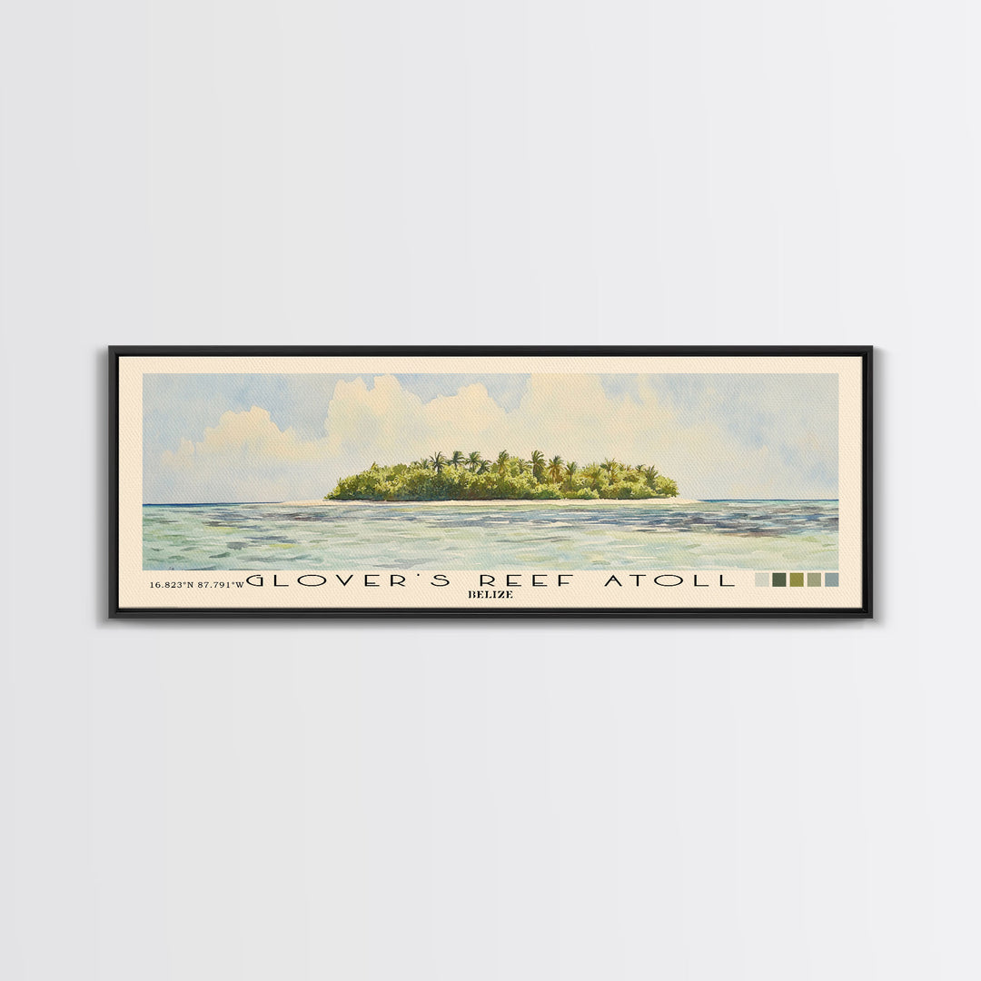 Glover’s Reef Atoll, Belize Watercolor Beach Print, Vacation Gift, Belize Wall Art, Beach Painting, Beach Decor, Beach Painting