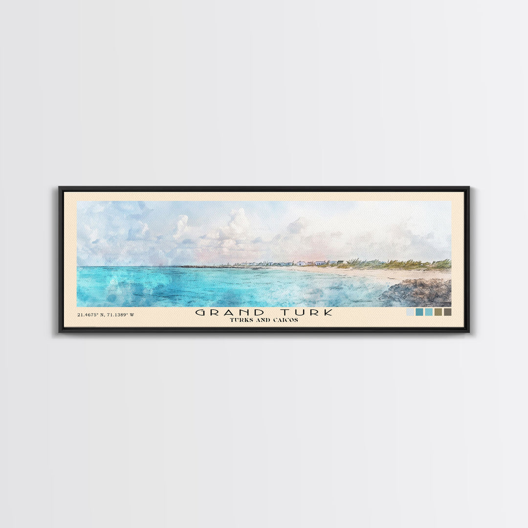 Grand Turk, Turks and Caicos Watercolor Beach Print, Vacation Gift, Turks and Caicos Wall Art, Beach Painting, Beach Decor, Beach Painting