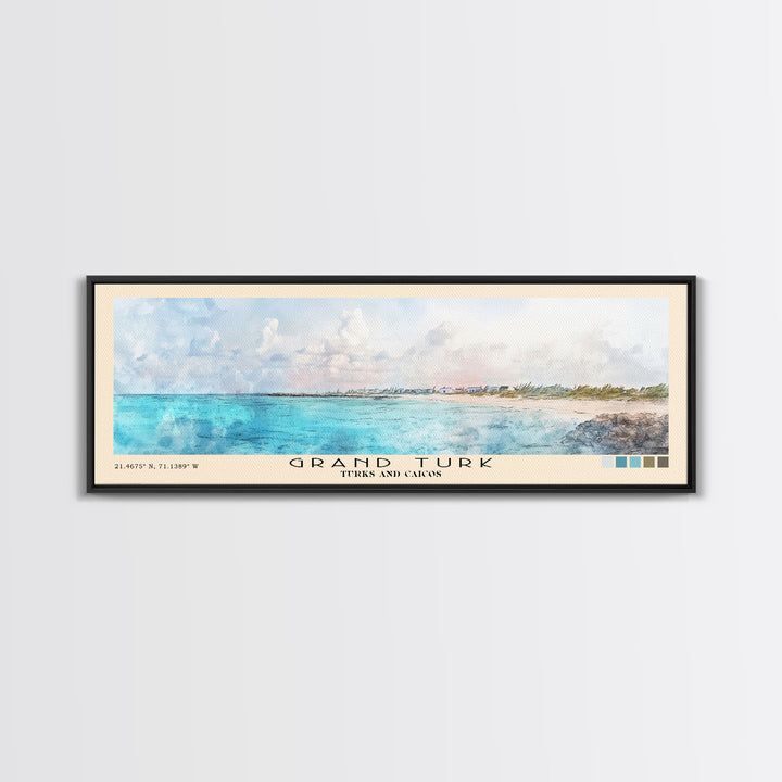 Grand Turk, Turks and Caicos Watercolor Beach Print, Vacation Gift, Turks and Caicos Wall Art, Beach Painting, Beach Decor, Beach Painting