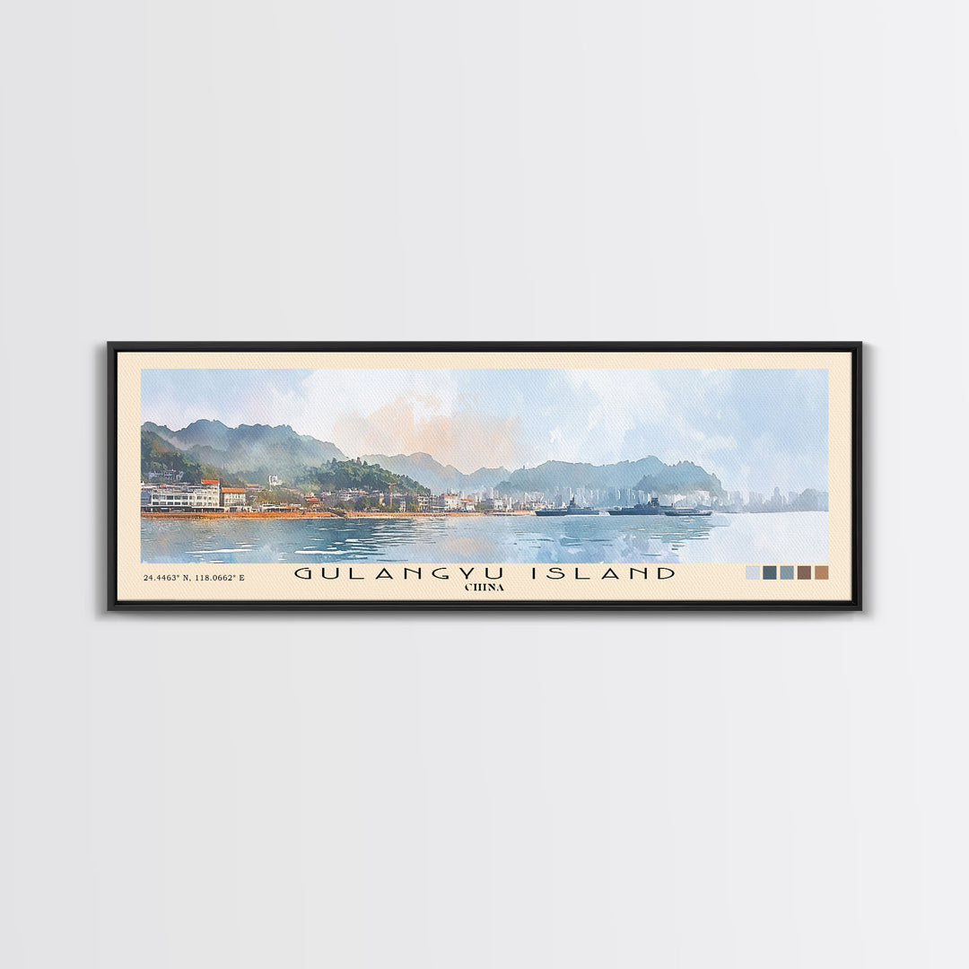 Gulangyu Island, China Watercolor Beach Print, Vacation Gift, China Wall Art, Beach Painting, Beach Decor, Beach Painting