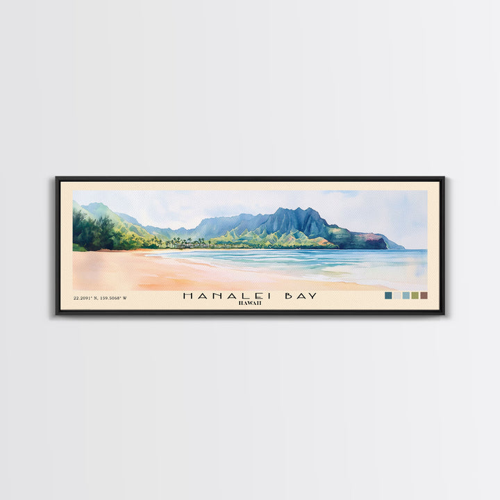 Hanalei Bay, Hawaii Watercolor Print, Vacation Gift, Hawaii Wall Art, Vacation Wall Art, Vacatation Memories, Beach Decor, Beach Or Lakehouse Art