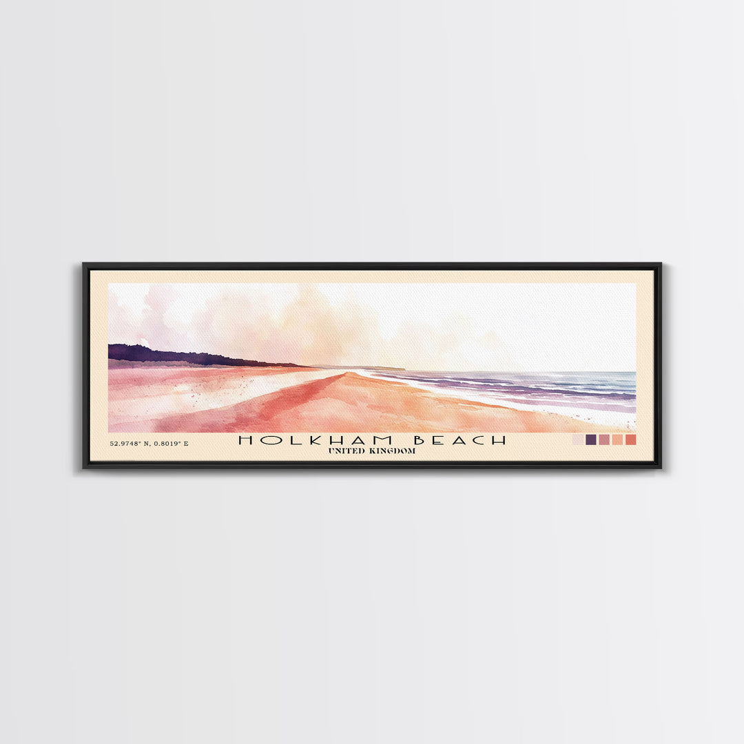 Holkham Beach, United Kingdom Watercolor Beach Print, Vacation Gift, United Kingdom Wall Art, Beach Painting, Beach Decor, Beach Painting