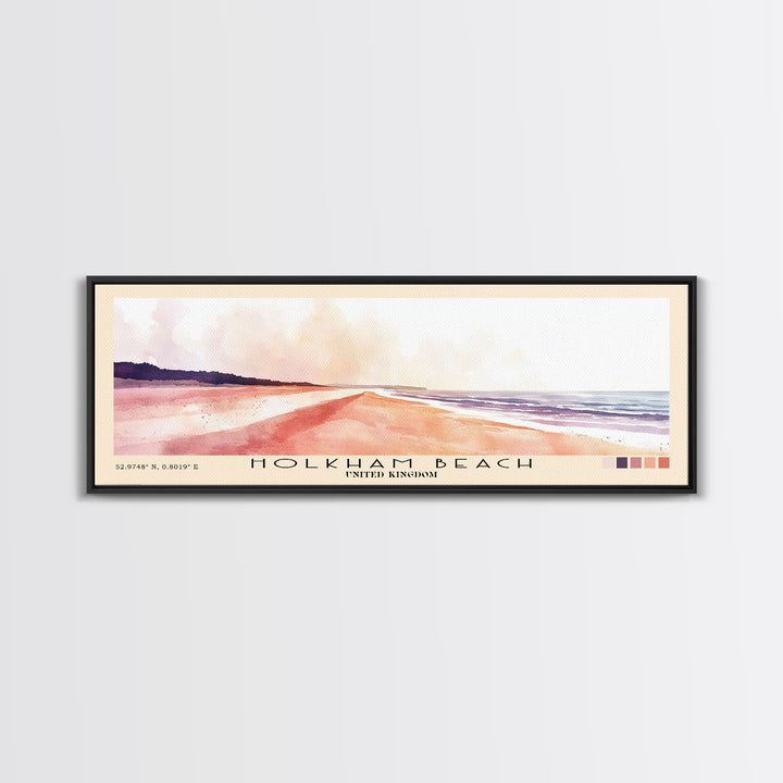 Holkham Beach, United Kingdom Watercolor Beach Print, Vacation Gift, United Kingdom Wall Art, Beach Painting, Beach Decor, Beach Painting
