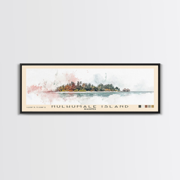 Hulhumale Island, Maldives Watercolor Print, Vacation Gift, Maldives Wall Art, Vacation Wall Art, Vacatation Memories, Beach Decor, Beach Or Lakehouse Art