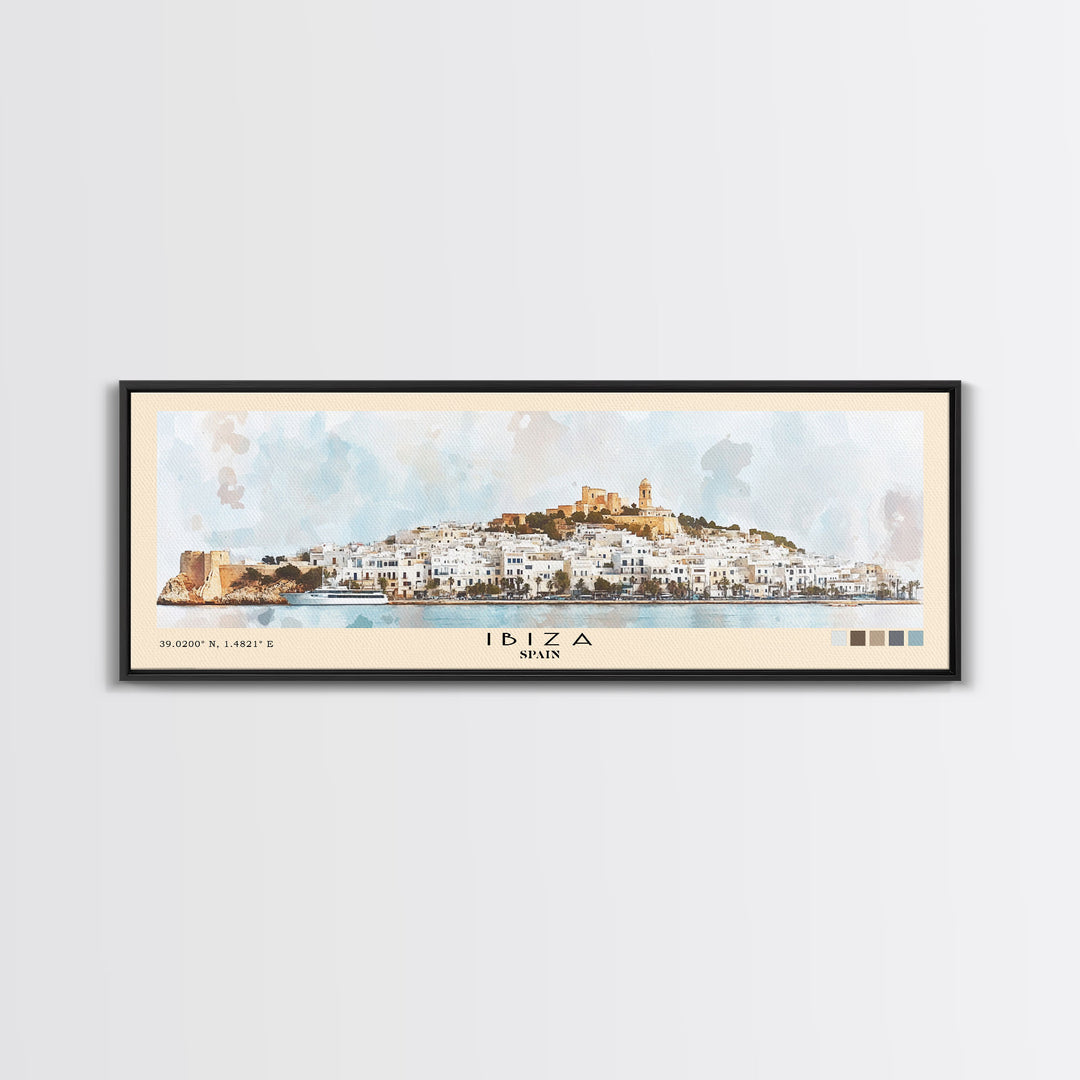 Ibiza, Spain Watercolor Print, Vacation Gift, Spain Wall Art, Beach Painting, Beach Decor, Beach Or Lakehouse Art