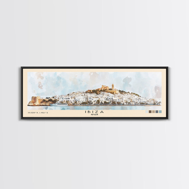 Ibiza, Spain Watercolor Print, Vacation Gift, Spain Wall Art, Beach Painting, Beach Decor, Beach Or Lakehouse Art