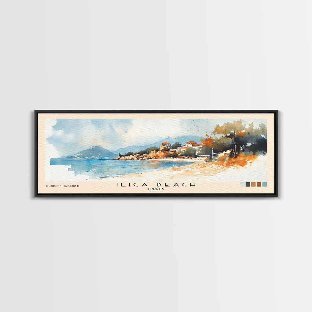 Ilıca Beach, Turkey Watercolor Beach Print, Vacation Gift, Turkey Wall Art, Beach Painting, Beach Decor, Beach Painting