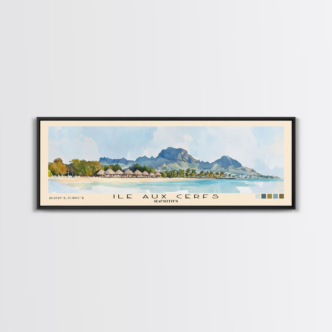 Ile aux Cerfs, Mauritius Watercolor Print, Vacation Gift, Mauritius Wall Art, Vacation Wall Art, Vacatation Memories, Beach Decor, Beach Or Lakehouse Art