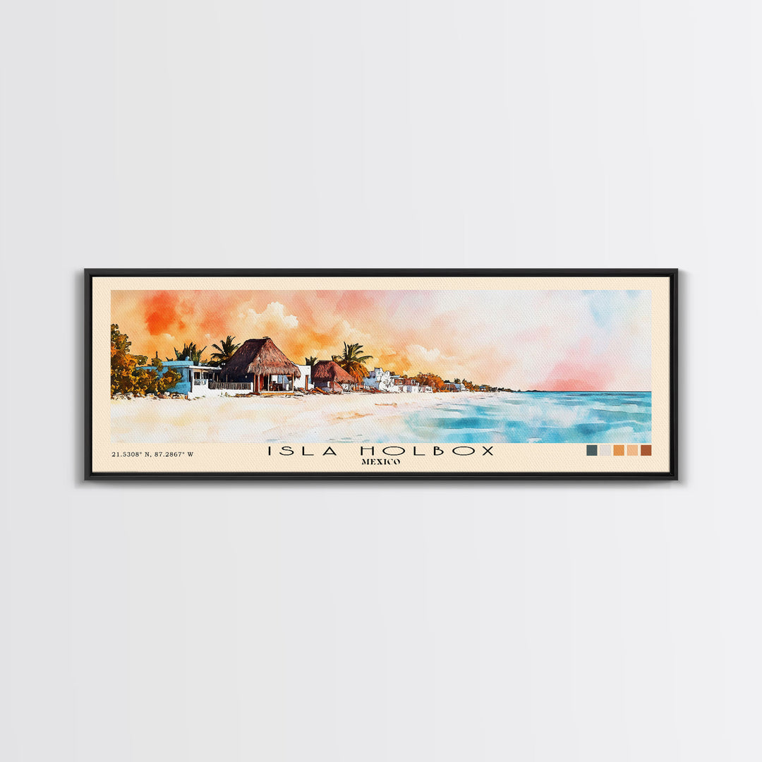 Isla Holbox, Mexico Watercolor Print, Vacation Gift, Mexico Wall Art, Beach Painting, Beach Decor, Beach Or Lakehouse Art