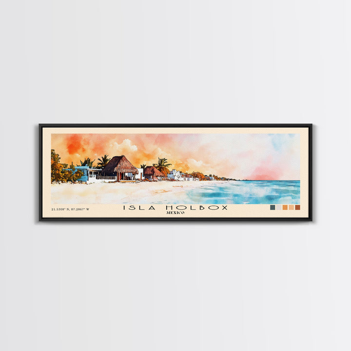 Isla Holbox, Mexico Watercolor Print, Vacation Gift, Mexico Wall Art, Beach Painting, Beach Decor, Beach Or Lakehouse Art