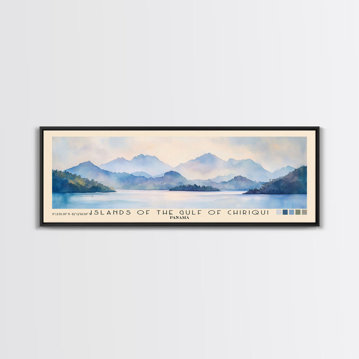Islands of the Gulf of Chiriqui, Panamá Watercolor Beach Print, Vacation Gift, Panamá Wall Art, Beach Painting, Beach Decor, Beach Painting