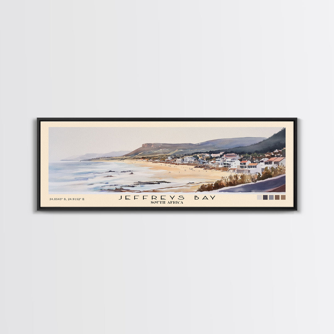 Jeffreys Bay, South Africa Watercolor Print, Vacation Gift, South Africa Wall Art, Beach Painting, Beach Decor, Large Wall Art, Wood Frame Art
