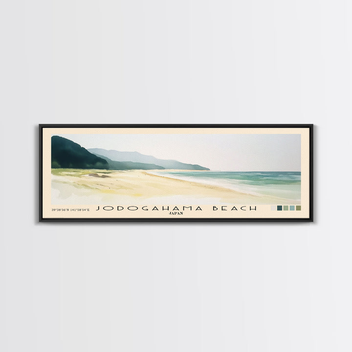 Jodogahama Beach, Japan Watercolor Print, Vacation Gift, Japan Wall Art, Beach Painting, Beach Decor, Beach Or Lakehouse Art