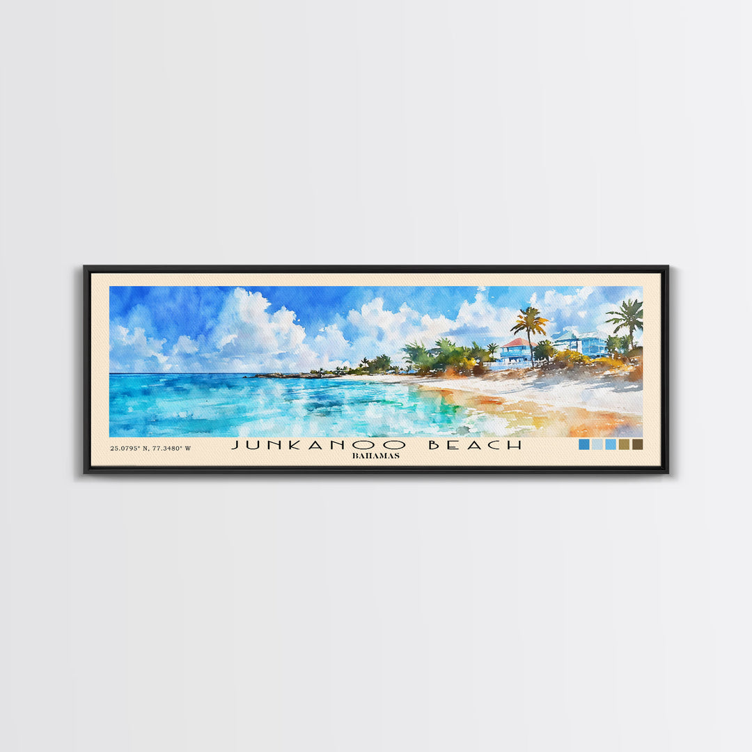 Junkanoo Beach, Bahamas Watercolor Print, Vacation Gift, Bahamas Wall Art, Beach Painting, Beach Decor, Beach Or Lakehouse Art