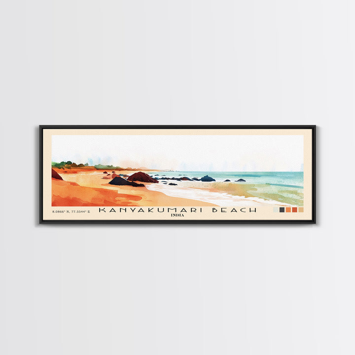 Kanyakumari Beach, India Watercolor Print, Vacation Gift, India Wall Art, Vacation Wall Art, Vacatation Memories, Beach Decor, Beach Or Lakehouse Art