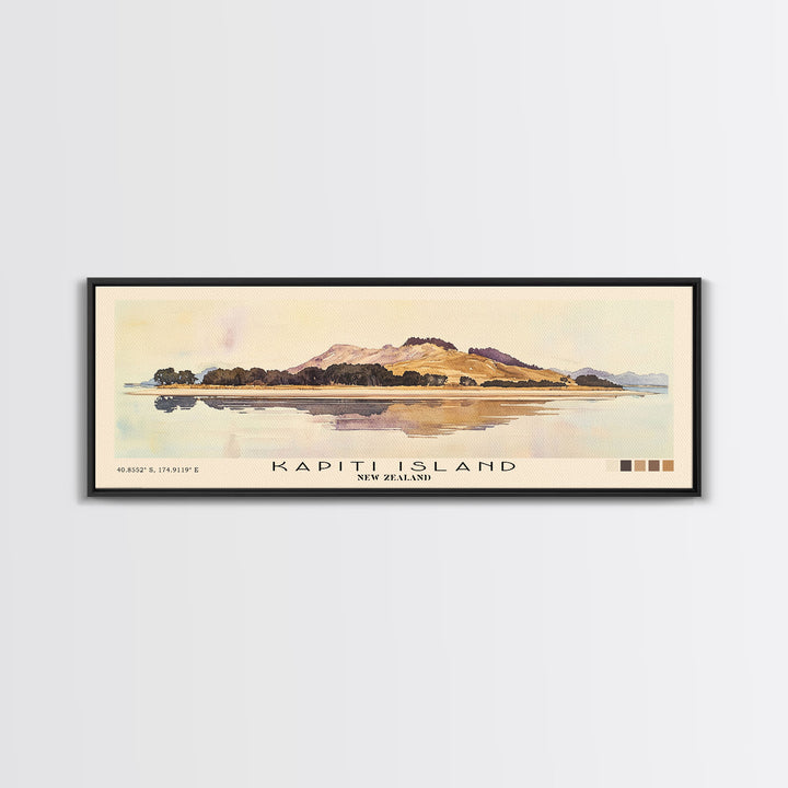 Kapiti Island, New Zealand Watercolor Print, Vacation Gift, New Zealand Wall Art, Beach Painting, Beach Decor, Beach Or Lakehouse Art